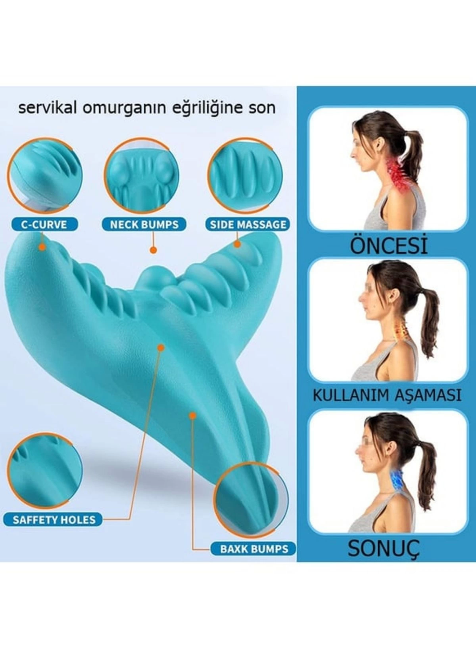 Ortopedik Servikal Boyun Masaj Yastığı Dik Duruş Destekleyici Omurilik Hörgüç Giderici Rahatlatıcı (
