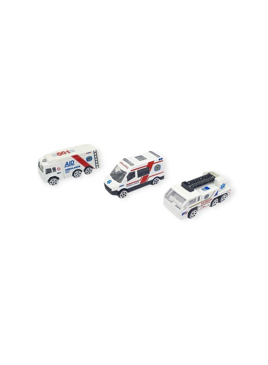 3'lü İş Makinaları Road Seti - Die Cast - DS044 - Ambulans
