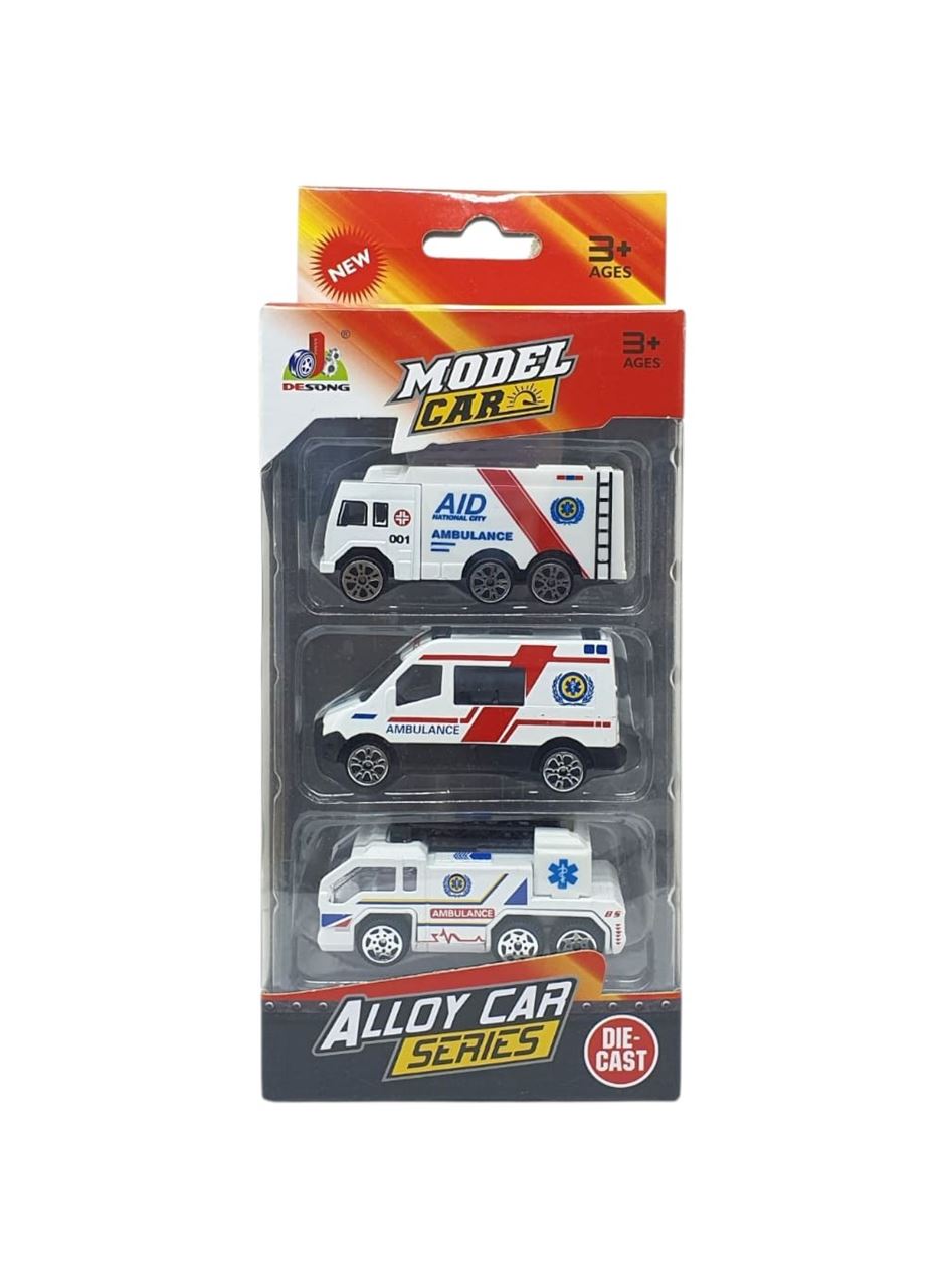 3'lü İş Makinaları Road Seti - Die Cast - DS044 - Ambulans