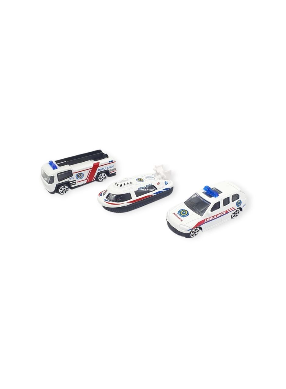 3'lü İş Makinaları Road Seti - Die Cast - DS044 - Ambulans