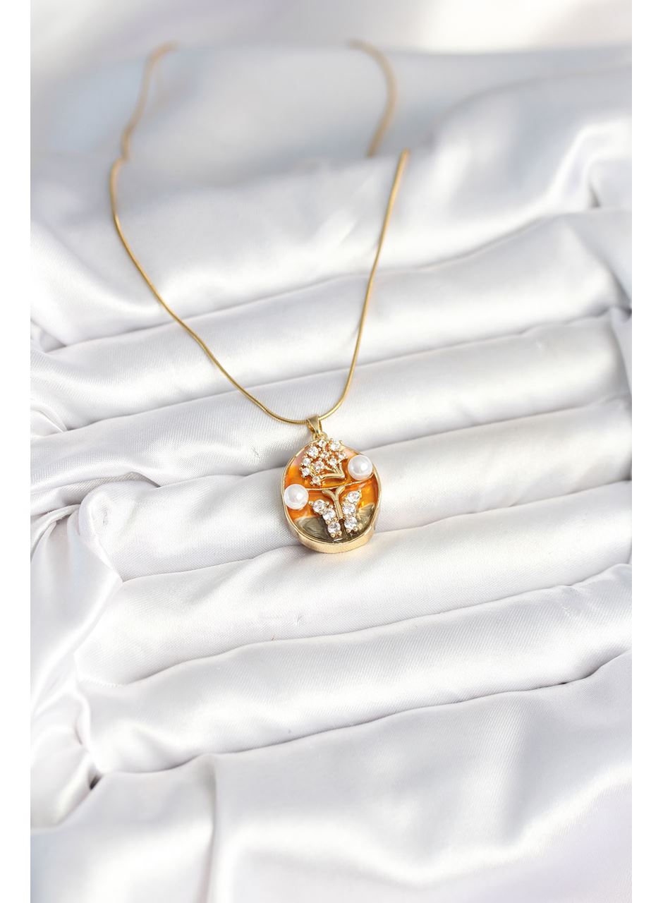 316L Çelik Zincir Kelebek Model Sanatsal Portre Kadın Kolye