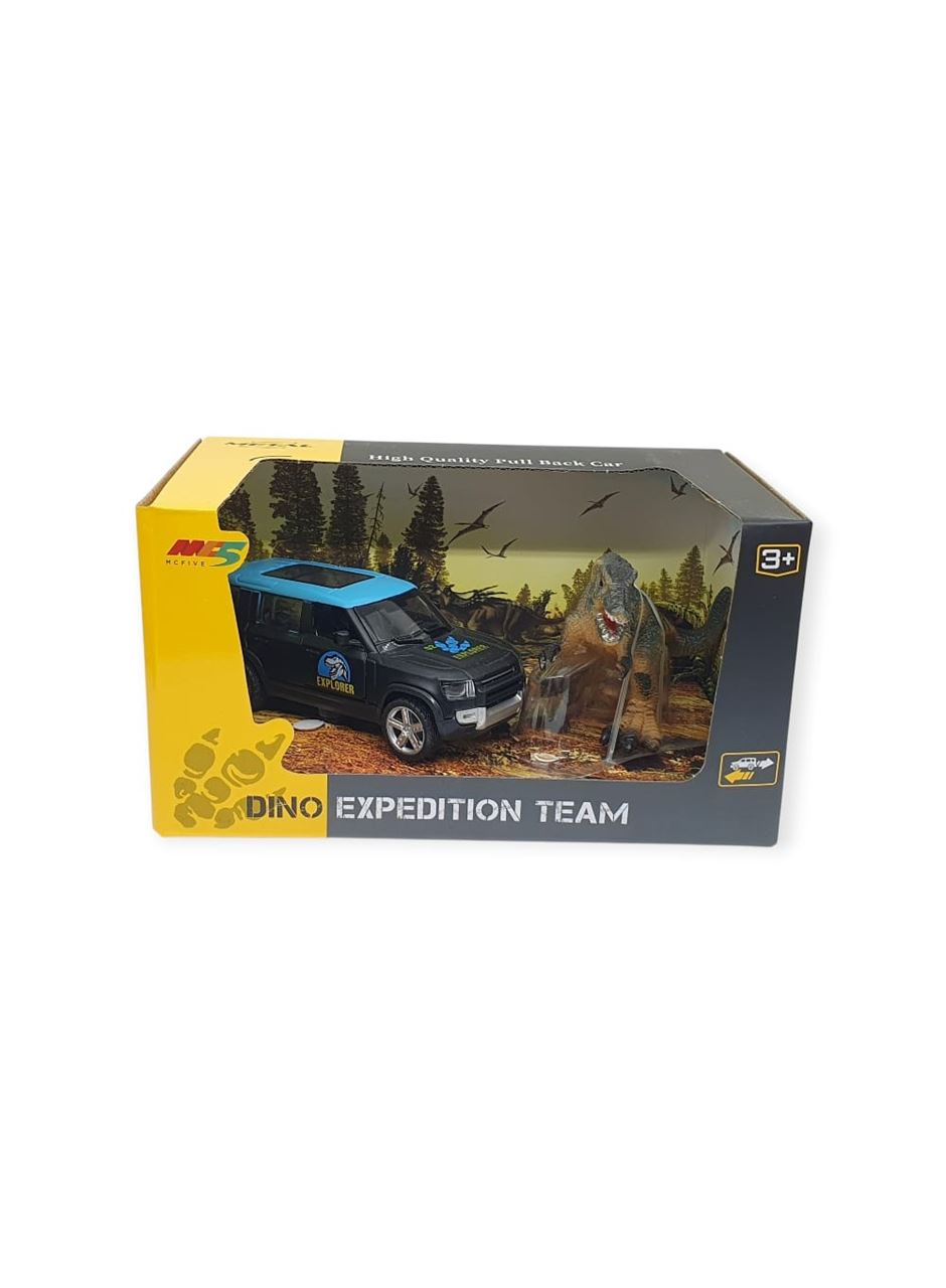 Çek Bırak Araç ve Dinazor Oyun Seti - 6843-2D- Mavi