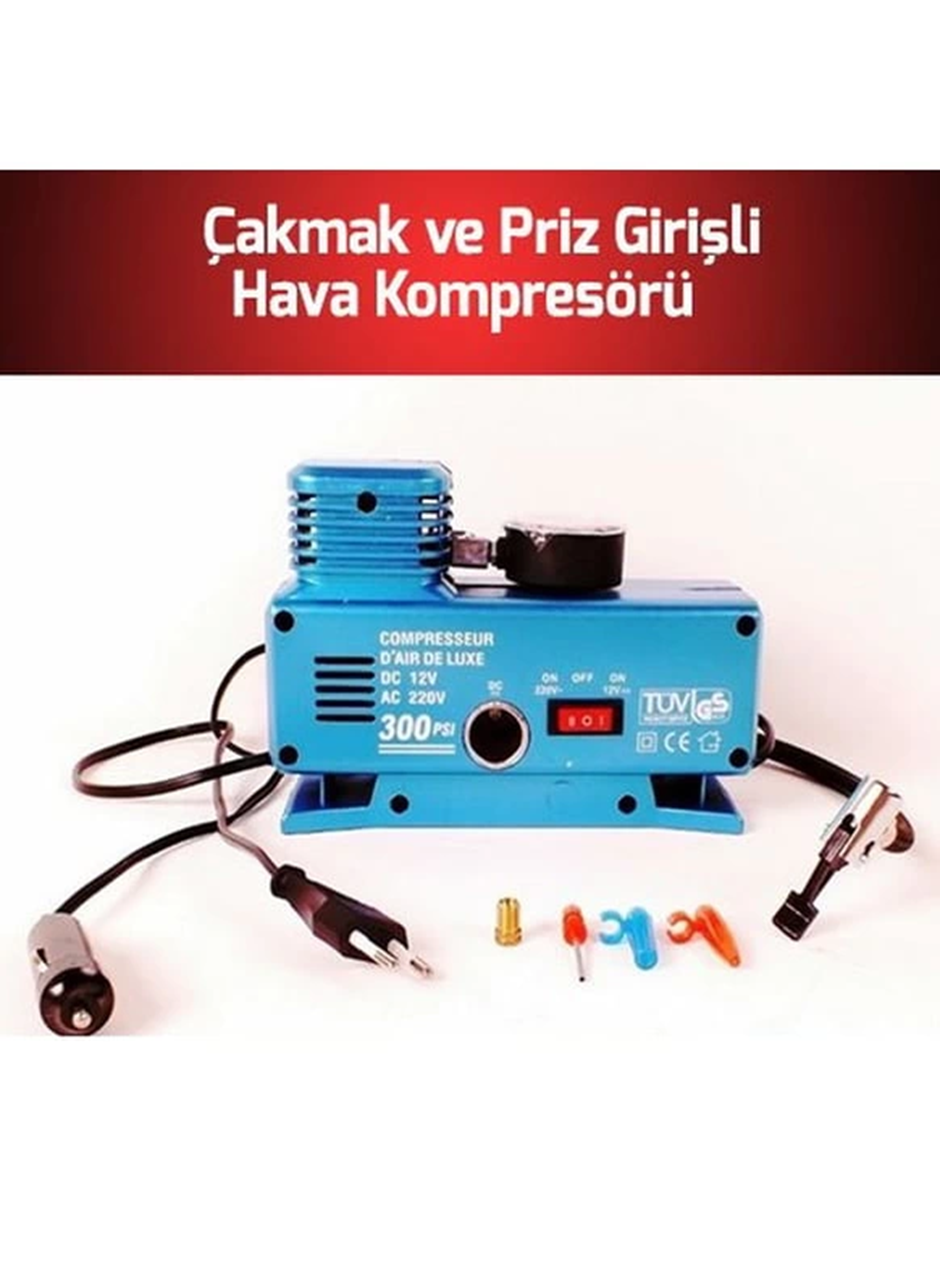 220 Volt-12 Volt 250 Psi Geniş Uygulama Yelpazesi Kompresör Lastik Hava Şişirme Oto Pompası (