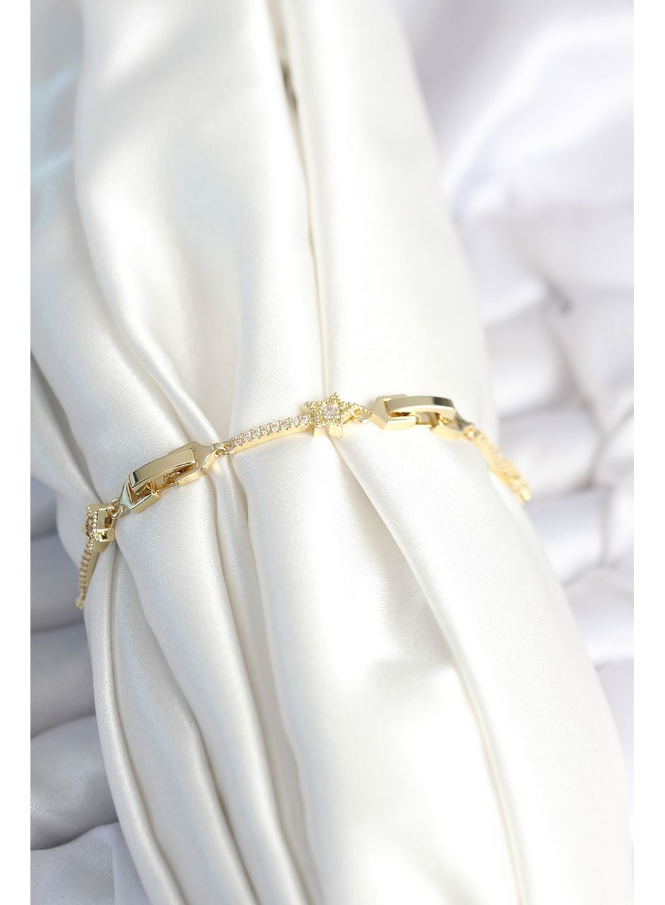 Pirinç Gold Renk Halley Yıldız Model Kadın Bileklik