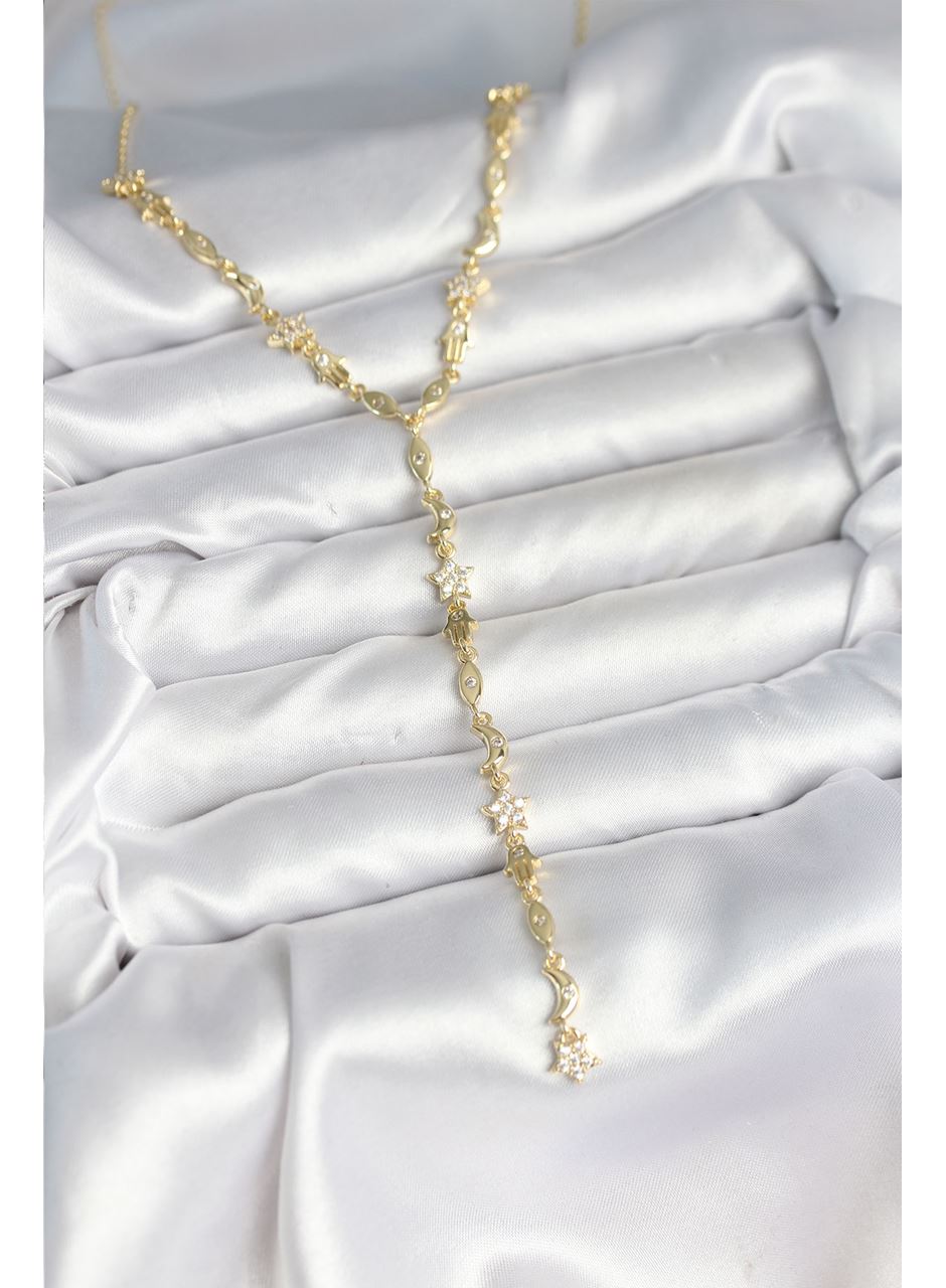 Pirinç Gold Renk Kadın Manifest Kolye