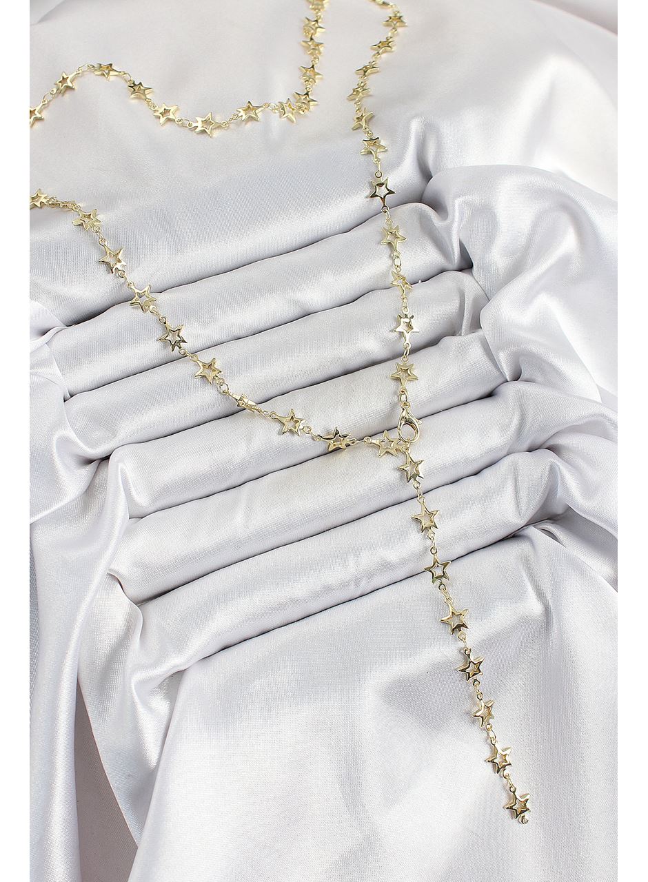 Pirinç Gold Renk Yıldızlı Kadın Y Kolye