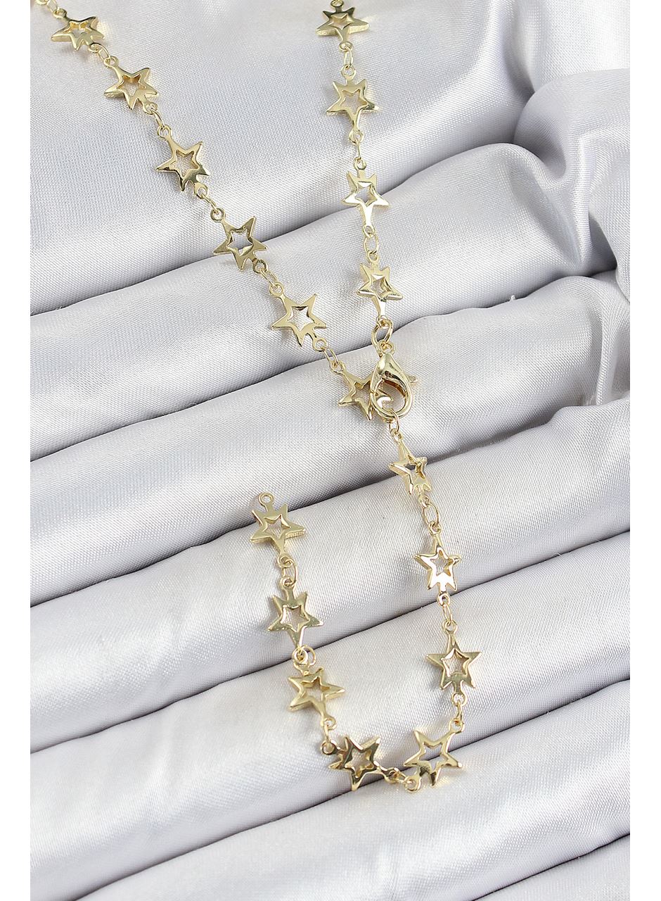 Pirinç Gold Renk Yıldızlı Kadın Y Kolye