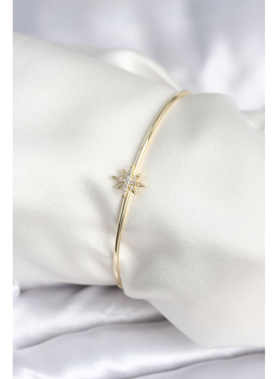 Kutup Yıldızı Figür Pirinç Gold Renk Kadın Bileklik