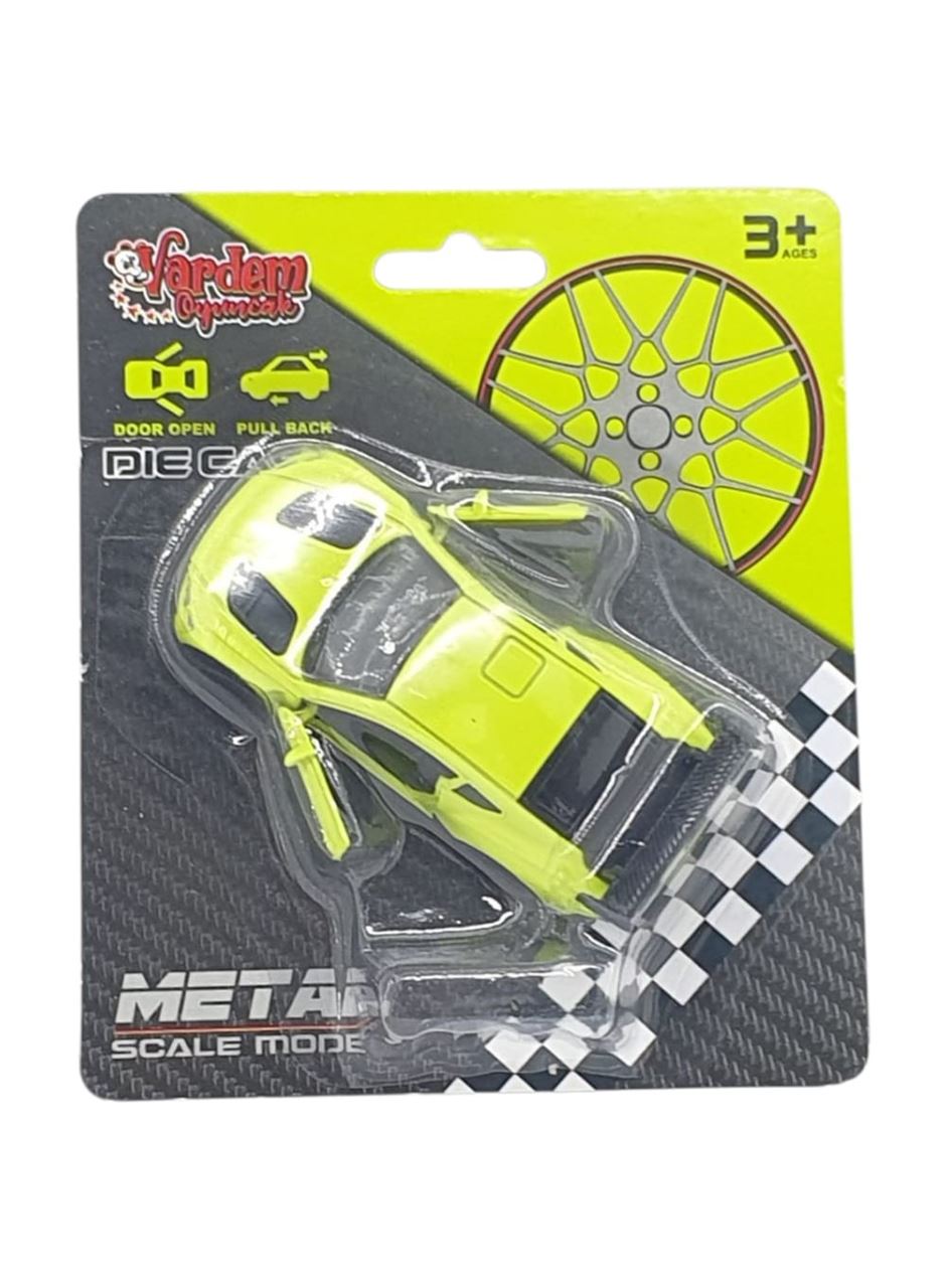 Çek Bırak Metal Küçük Arabalar 8 cm - 6411A-6 - Açık Yeşil