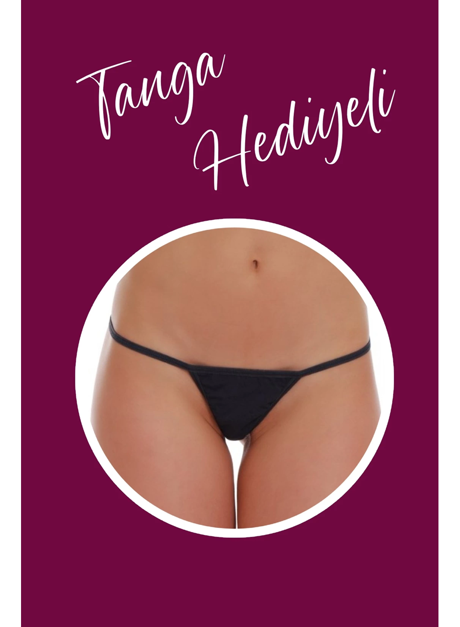 Kırmızı Leopar Desenli Sırt Dekolteli Transparan Tül Gecelik TM1338