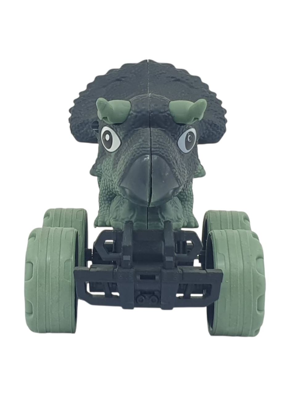 Sürtmeli Dinazor Arabalar 12 cm - H-20 - Triceratops - Yeşil