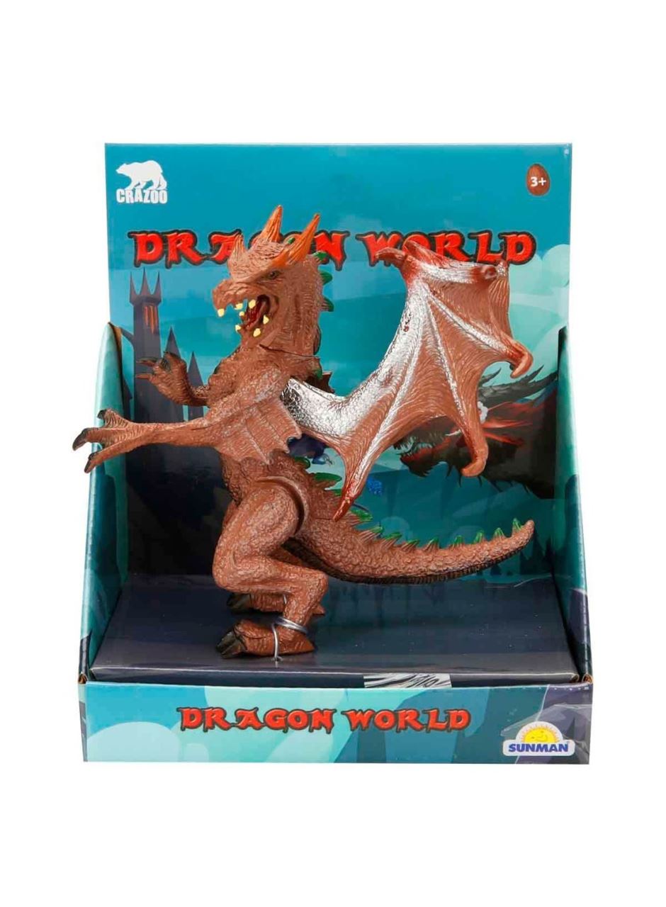 Standlı Ejderha Figürü 13 cm - Kahverengi