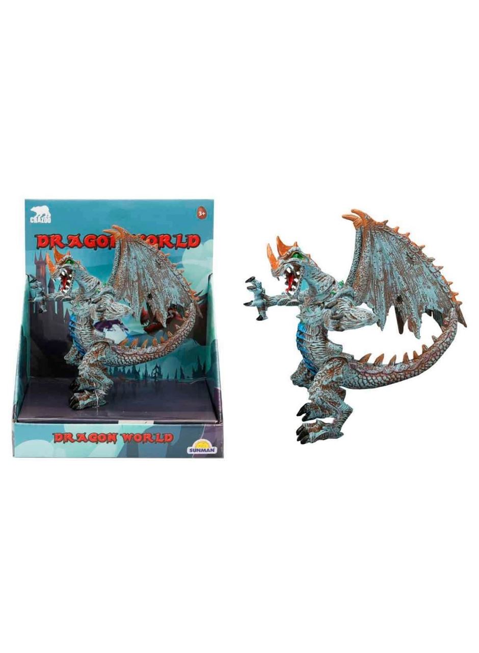 Standlı Ejderha Figürü 13 cm - Mavi