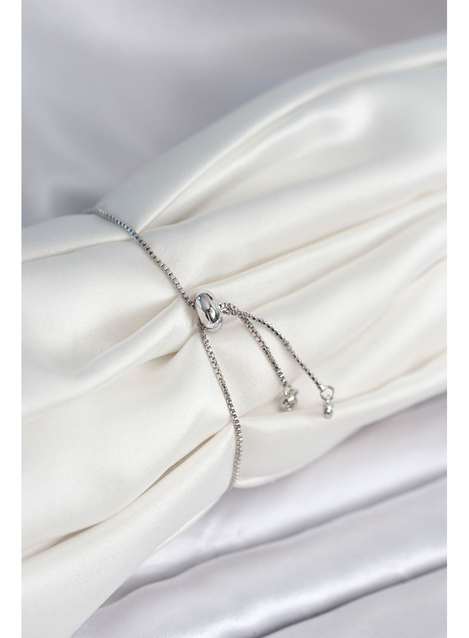 Çiçek Model Asansörlü Gümüş Renk Kadın Bileklik