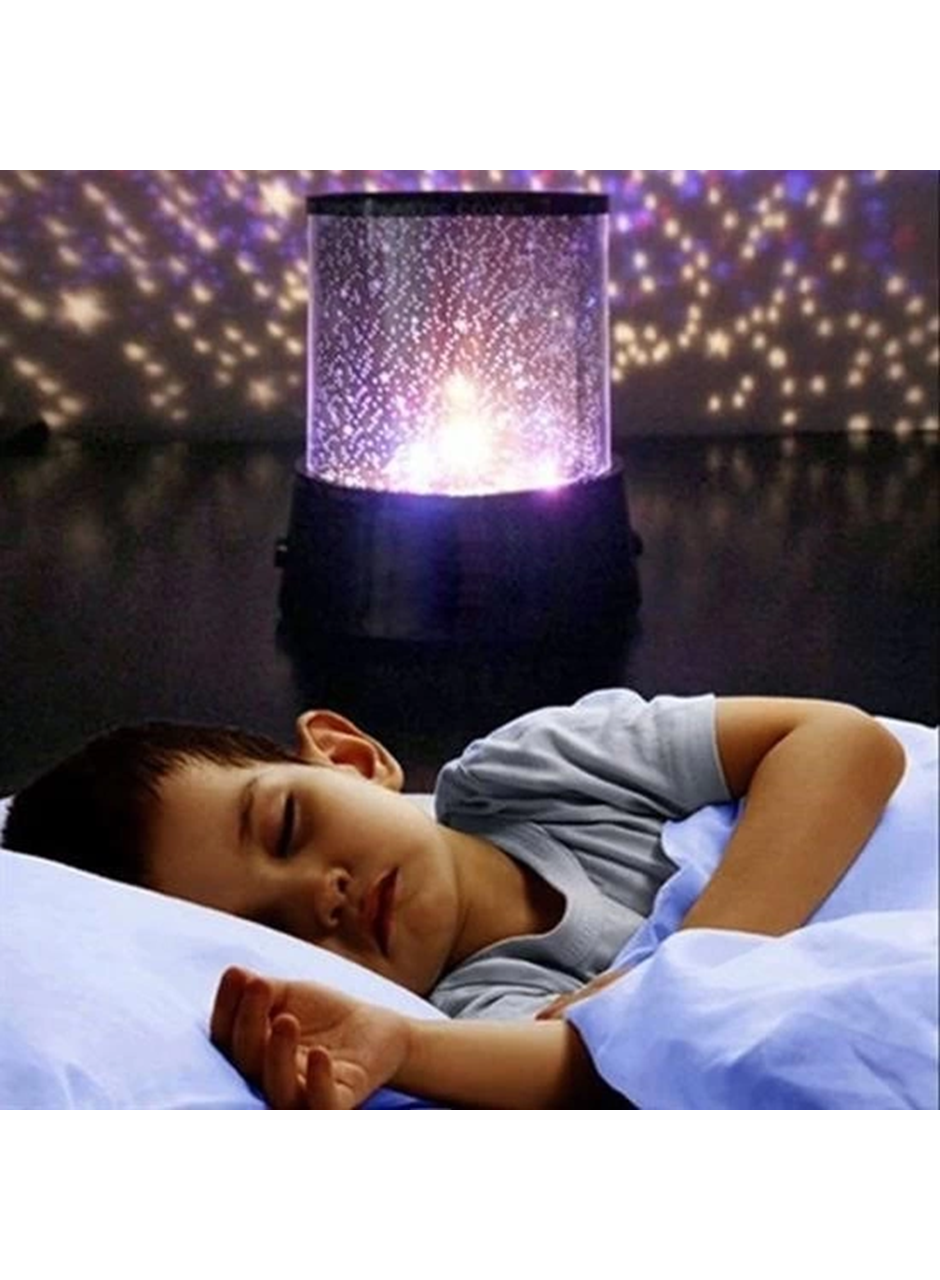 Star Master Pilli Gökyüzü Projeksiyonlu Led Renkli Yıldızlı Tavan Işık Yansıtma Gece Lambası (