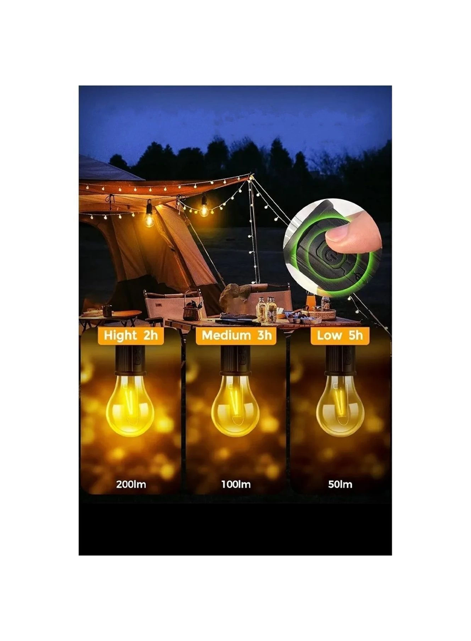 Taşınabilir Şarjlı Led Ampül Outdoor Kamp Bahçe Lambası 10W Askılı Kırılmaz Led Işık (