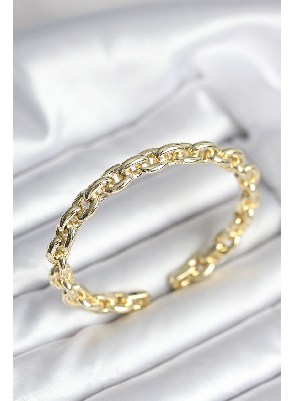 Zincir Model Gold Renk Pirinç Kadın Bileklik