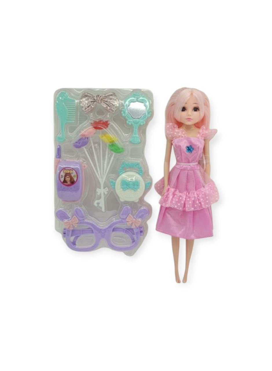 Güzellik Seti 7 Parça Aksesuarlı Bebek Seti - Pembe