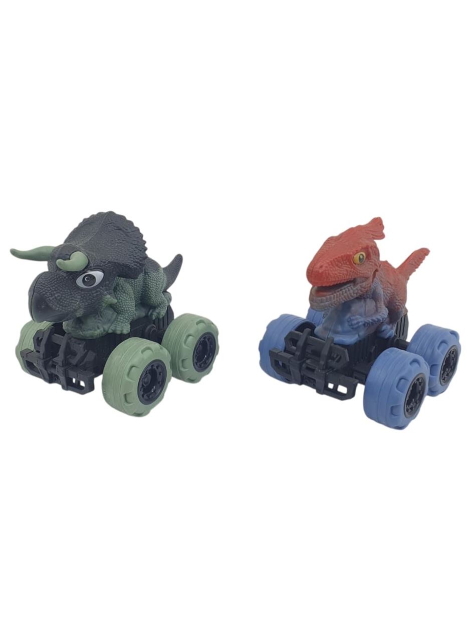 Sürtmeli Dinazor Arabalar 2'li - 12 cm - Triceratops & Parasaurolophus