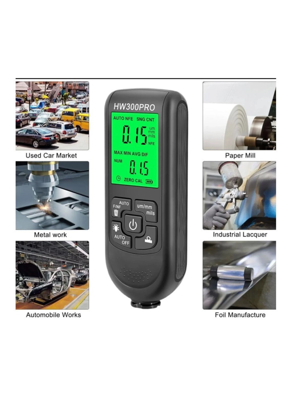 HW-300PRO Araba Boyası Film Otomatik Kalınlık Ölçer 0-2000UM Fe & NFe Kaplama Kalınlık Test Cihazı M (