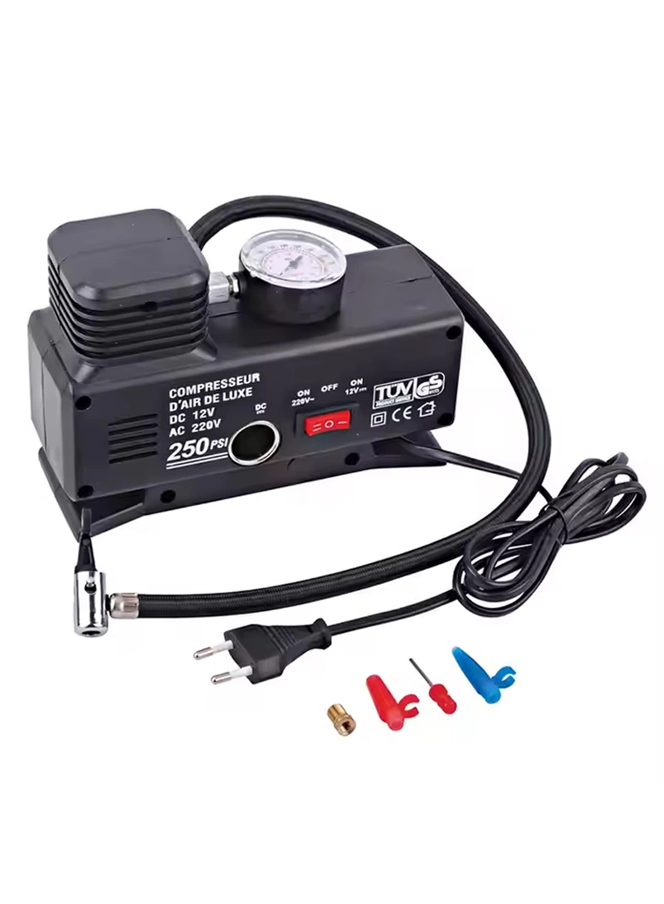 220v Ile 12v Oto Elektriği Çalışan Hava Lastik Şişirme Kompresörü 250 Psı Çok Amaçlı Yol Yardımı (