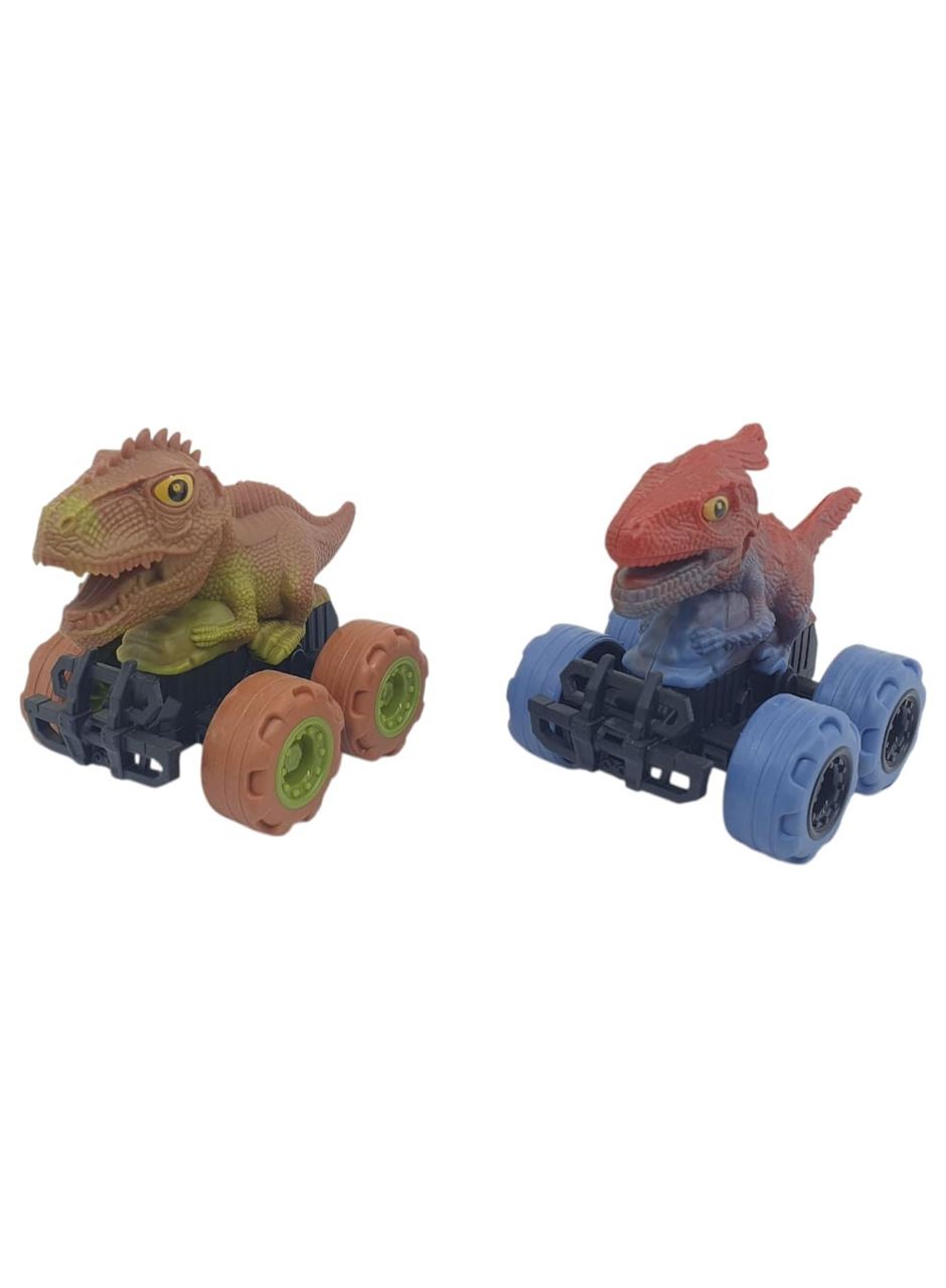 Sürtmeli Dinazor Arabalar 2'li - 12 cm - Stegosaurus & Parasaurolophus