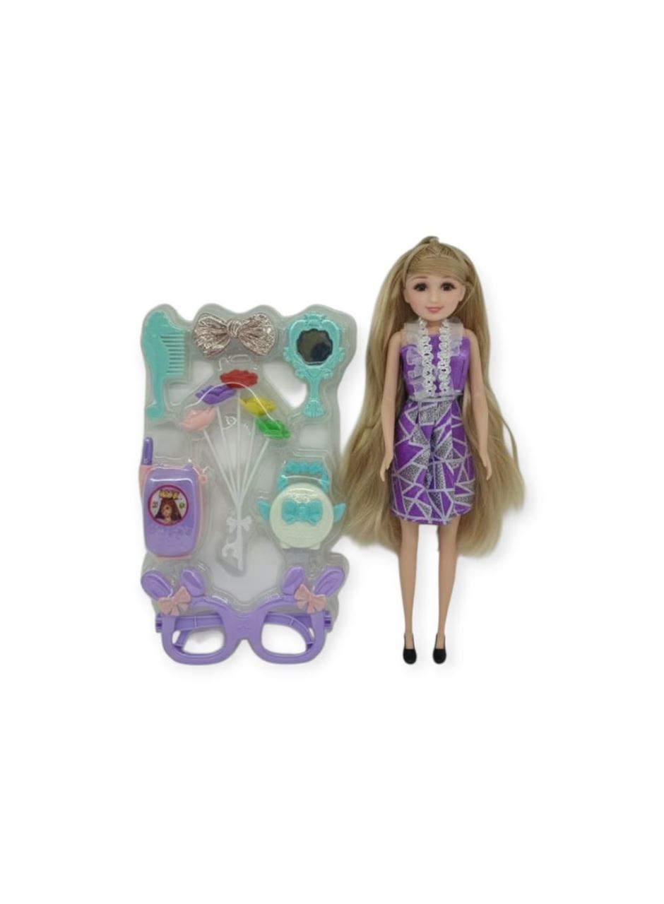 Güzellik Seti 7 Parça Aksesuarlı Bebek Seti - Mor