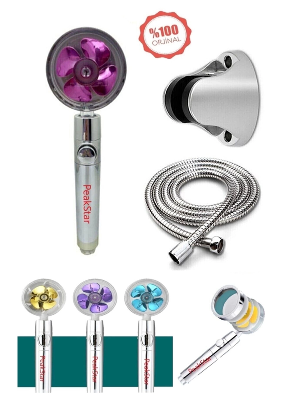Turbo Duş Başlığı Seti Basınçlı Ayarlanabilir Su Tasarrufu Hortum Ve Mafsal Seti (