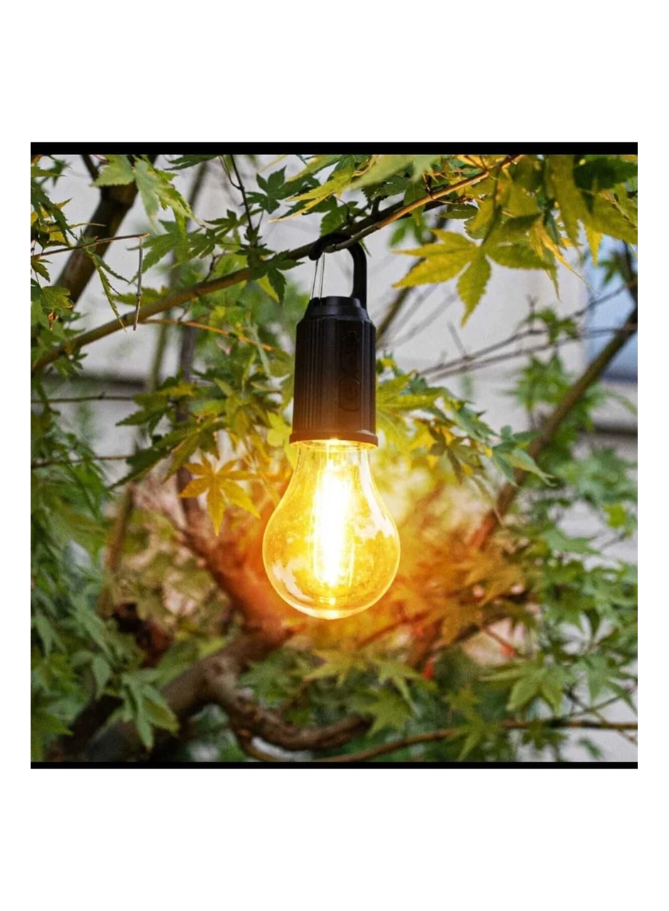 Taşınabilir Şarjlı Led Ampül Outdoor Kamp Bahçe Lambası 10W Askılı Kırılmaz Led Işık (