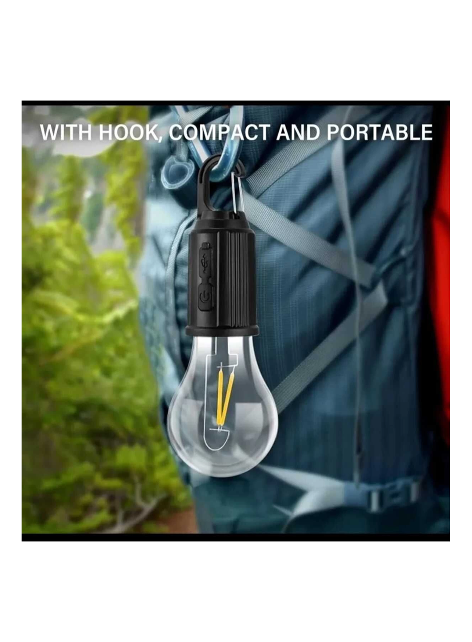 Taşınabilir Şarjlı Led Ampül Outdoor Kamp Bahçe Lambası 10W Askılı Kırılmaz Led Işık (
