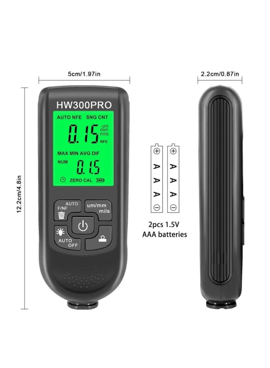 HW-300PRO Oto Boya Kalınlık Ölçer 0-2000µm Fe & NFe Kaplama Kalınlık Test Cihazı (