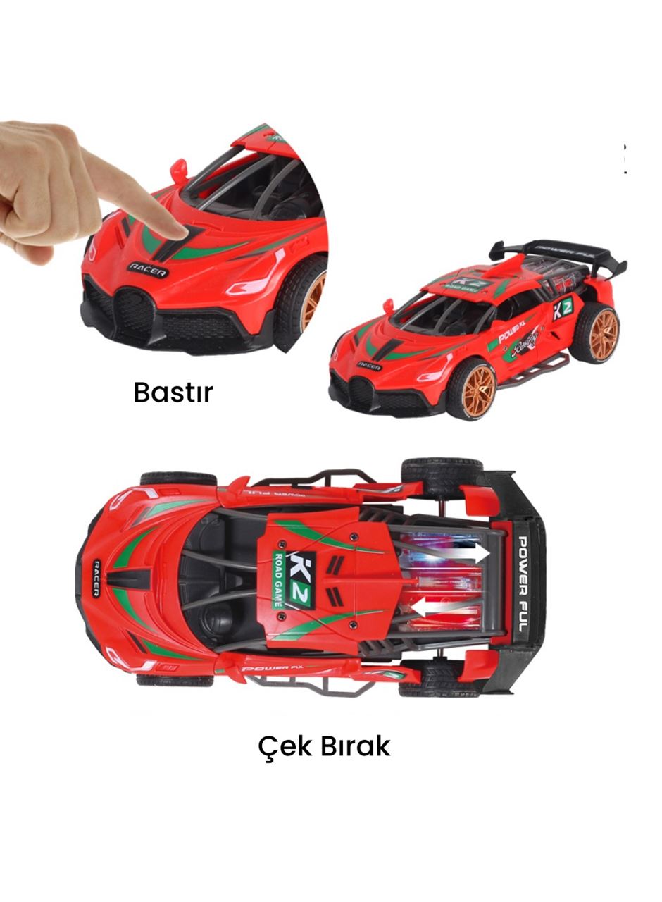 Sürtmeli Sesli Işıklı Spor Arabalar 18 cm - Kırmızı