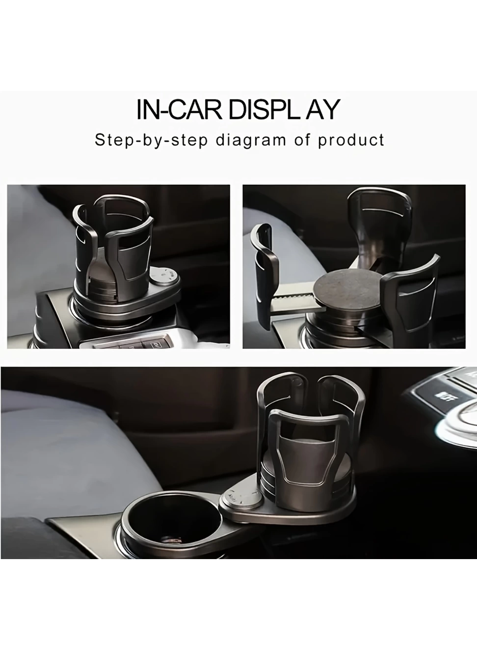 2’si 1 Arada Ayarlanabilir Araç Bardak Tutucu, Genişleyebilir Üst Kısım 3”-6.2”, Şişe Adaptörü, Araba Organizatörü, Dayanıklı Taban, Ramblers Hydroflask Uyumlu, Modern Araç Düzenleyic (