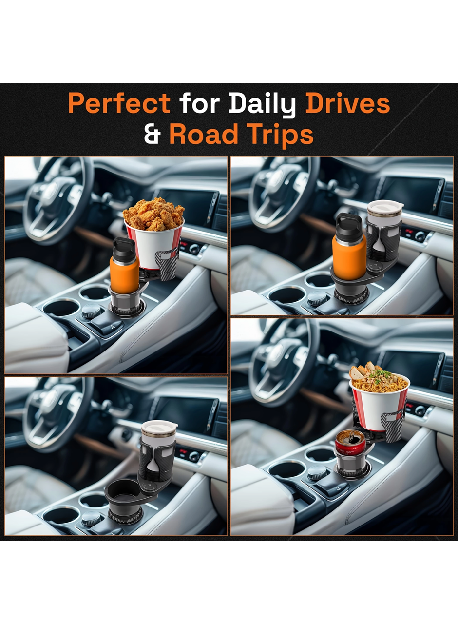 2’si 1 Arada Ayarlanabilir Araç Bardak Tutucu, Genişleyebilir Üst Kısım 3”-6.2”, Şişe Adaptörü, Araba Organizatörü, Dayanıklı Taban, Ramblers Hydroflask Uyumlu, Modern Araç Düzenleyic (