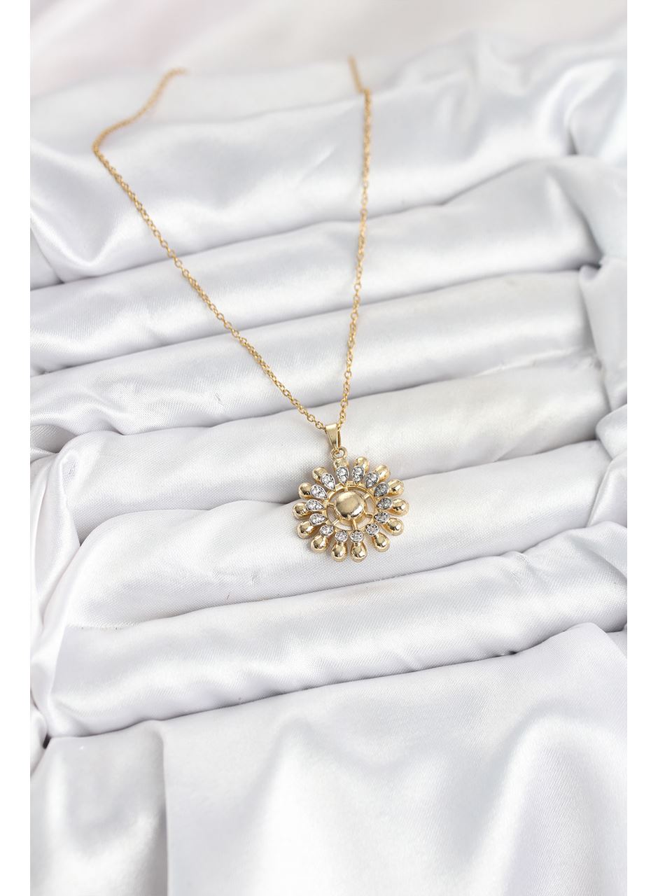 316L Çelik Zincir Gold Renk Güneş Model Kadın Kolye