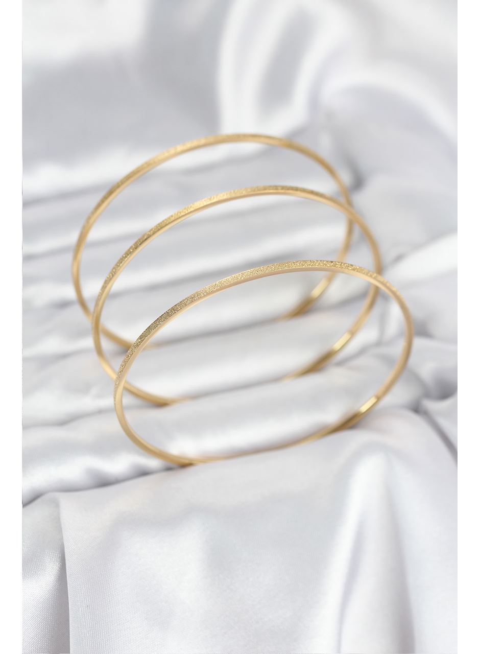 316L Çelik Gold Renk Simli Model Ajda 65 mm Kadın Bileklik