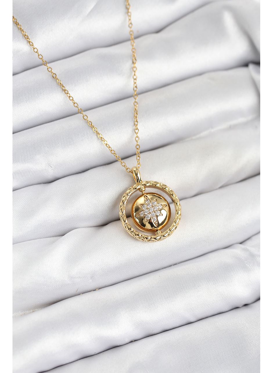 316L Çelik Zincir Gold Renk Kutup Yıldızı Model Kadın Kolye