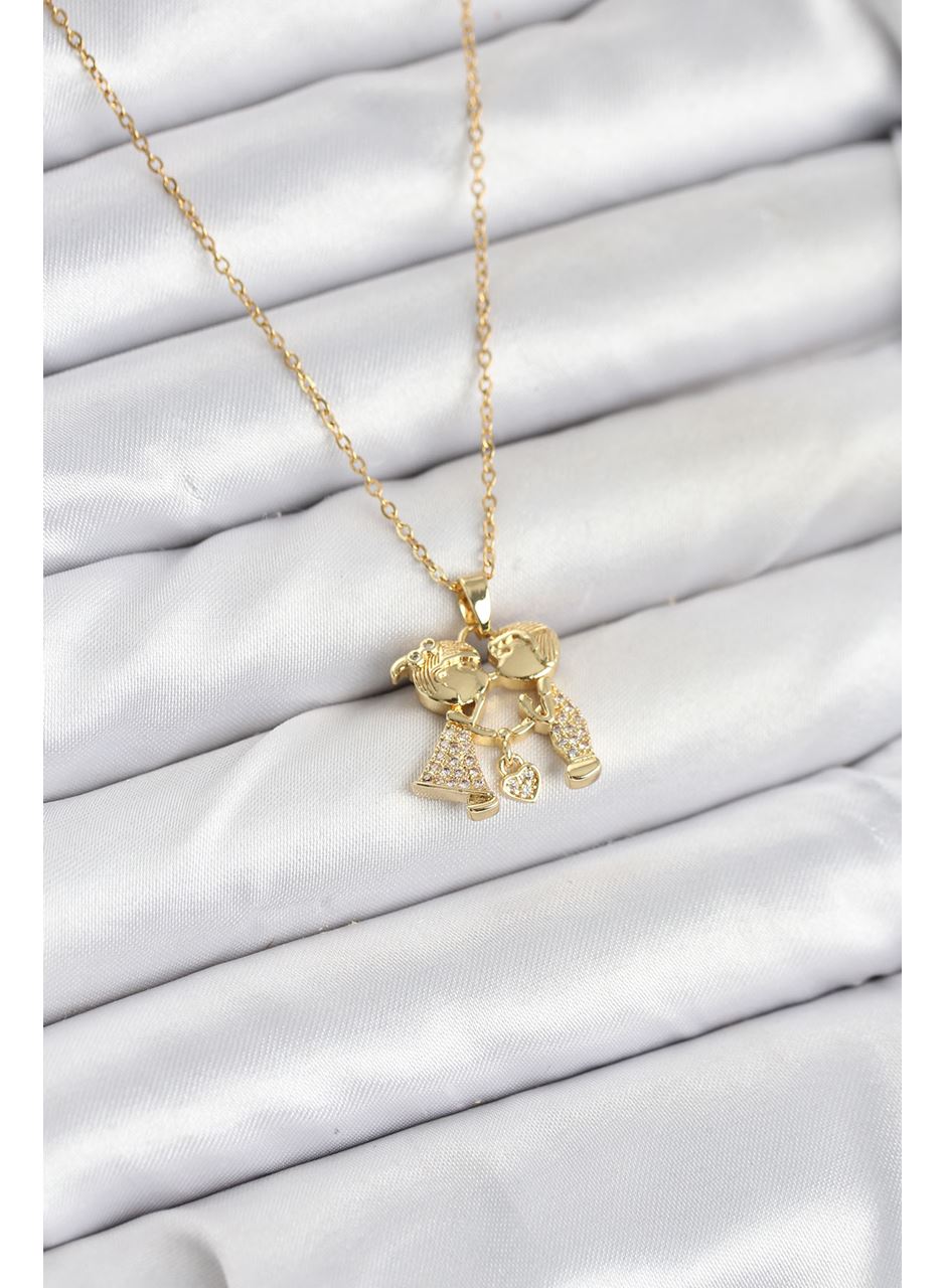 316L Çelik Zincir Gold Renk Erkek Kız Model Kadın Kolye