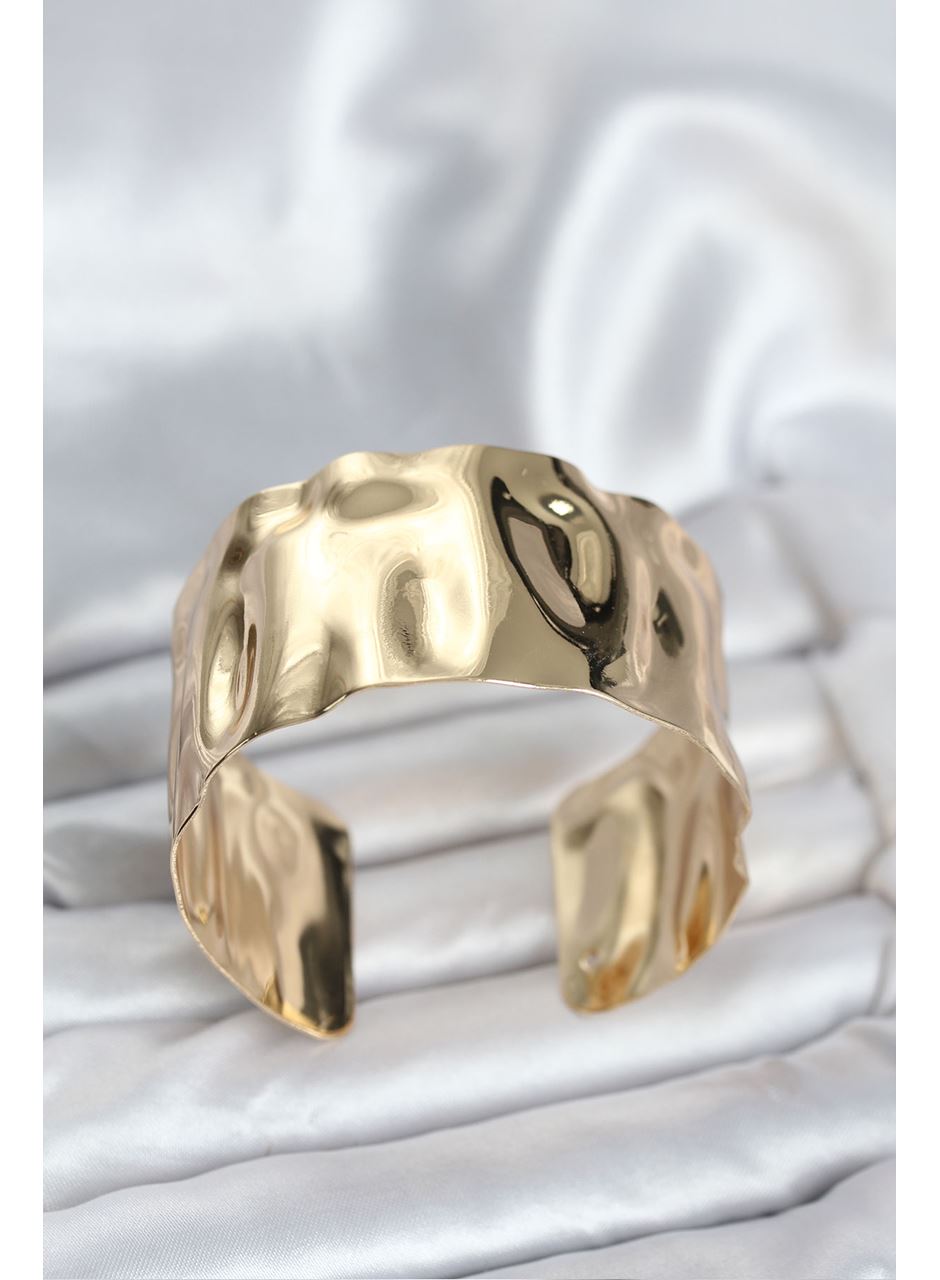 Pirinç Gold Renk Levha Model Kadın Bileklik