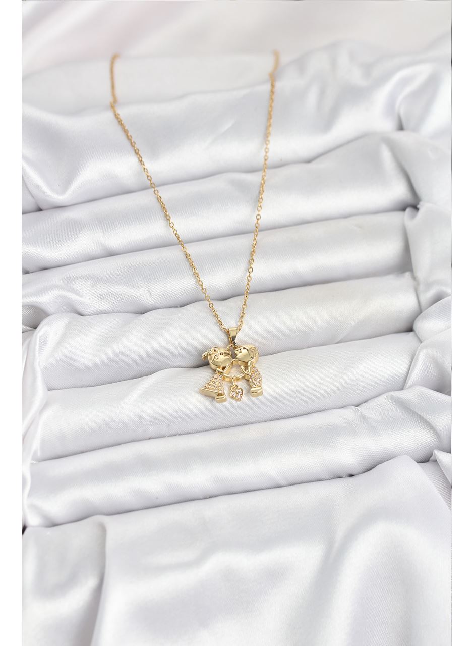 316L Çelik Zincir Gold Renk Erkek Kız Model Kadın Kolye