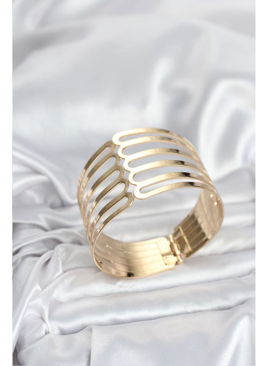 Gold Renk Pirinç Kaburga Model Kadın Bileklik