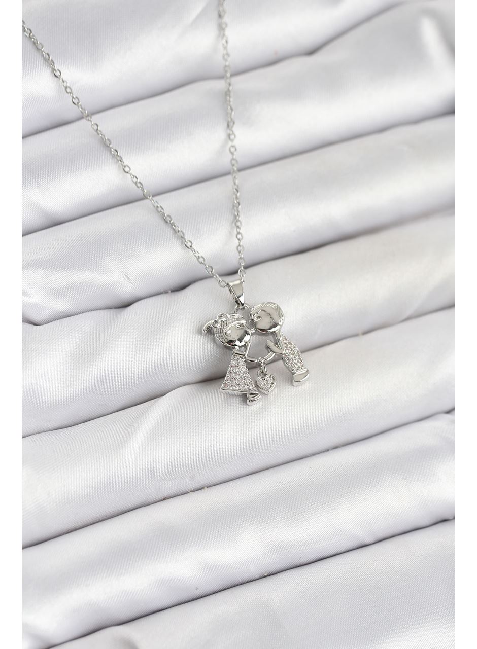 316L Çelik Zincir Gümüş Renk Erkek Kız Model Kadın Kolye