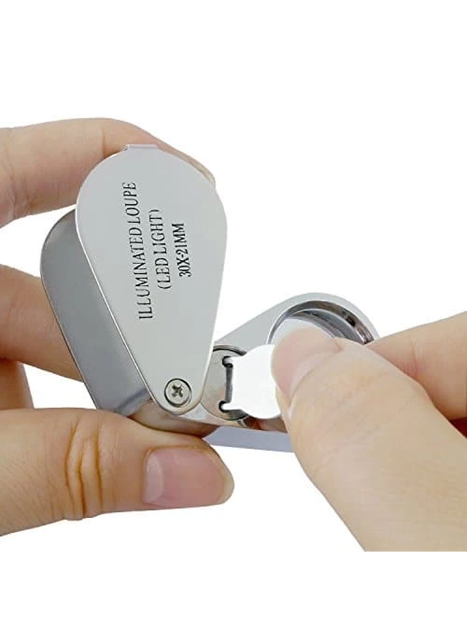 - Kontrol, Için özel Kutulu Metal ışıklı Lup 30x21 (