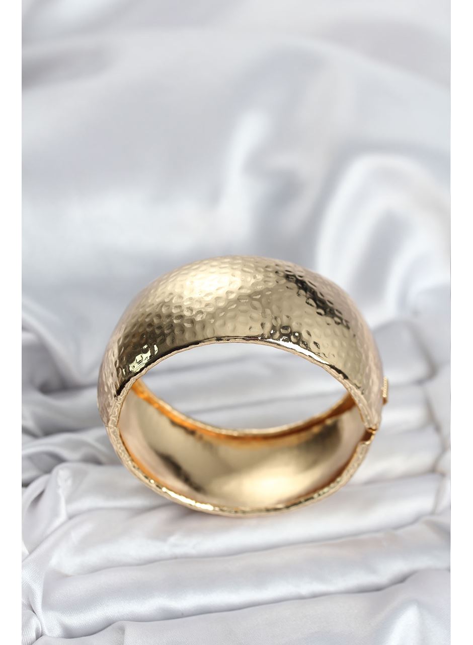 Pirinç Gold Renk Bombeli Vintage Kadın Bileklik