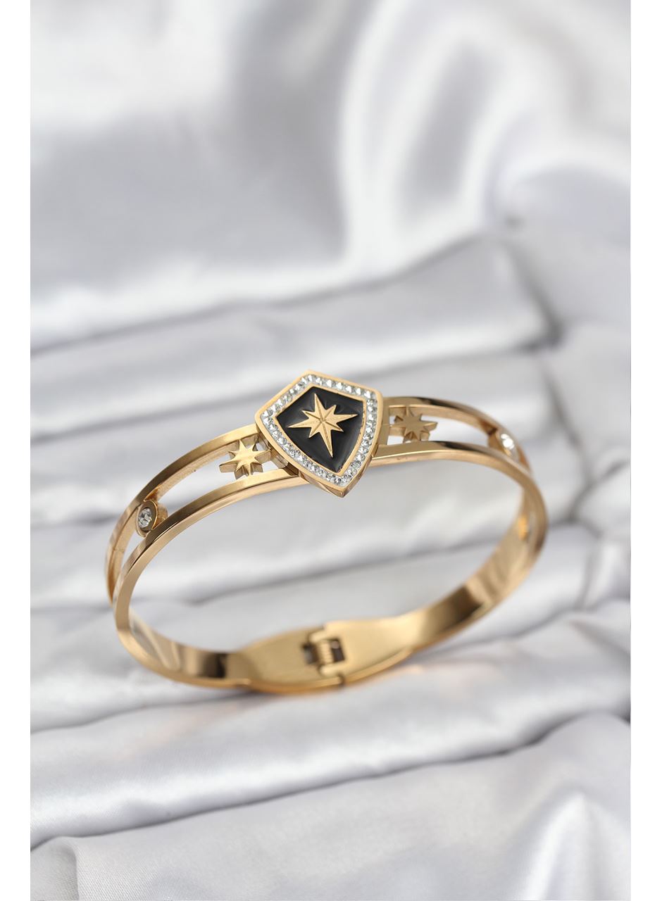 316L Çelik Gold Renk Kutup Yıldızı Kelepçe Bileklik