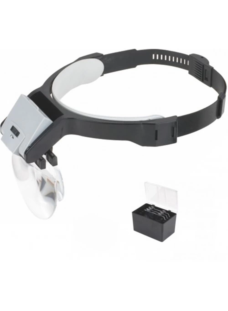 - Lens Takmalı 5 Lenslı , Led Lambalı şapka Tip Büyüteç (