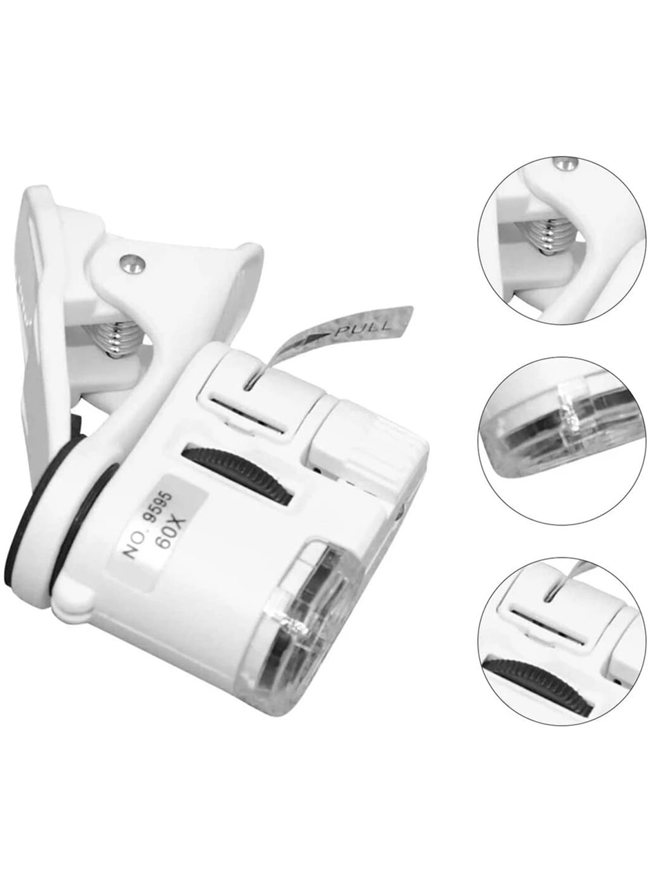 - 60X Mini Cep Telefonu Için Mandallı Mikroskop Uv Ledli Büyüteç Model AL2431 (
