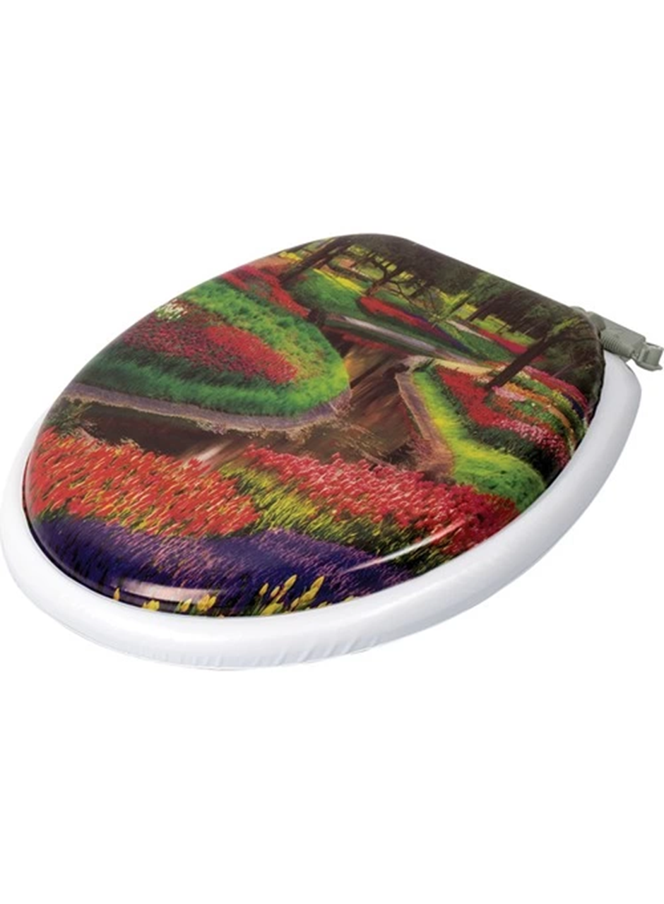 Lüks Yumuşak Süngerli Desenli Pufidik Klozet Kapağı Ekstra Kalın Süngerli (