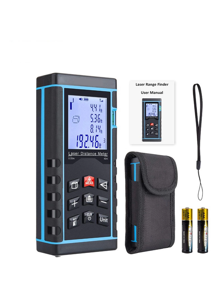 Profesyonel 40 Metre Dijital Lazer Metre Ölçer LCD Ekran, Su Terazili, Alan Hacim, Pisagor Hesaplama ve 20 Kayıt Hafızası (