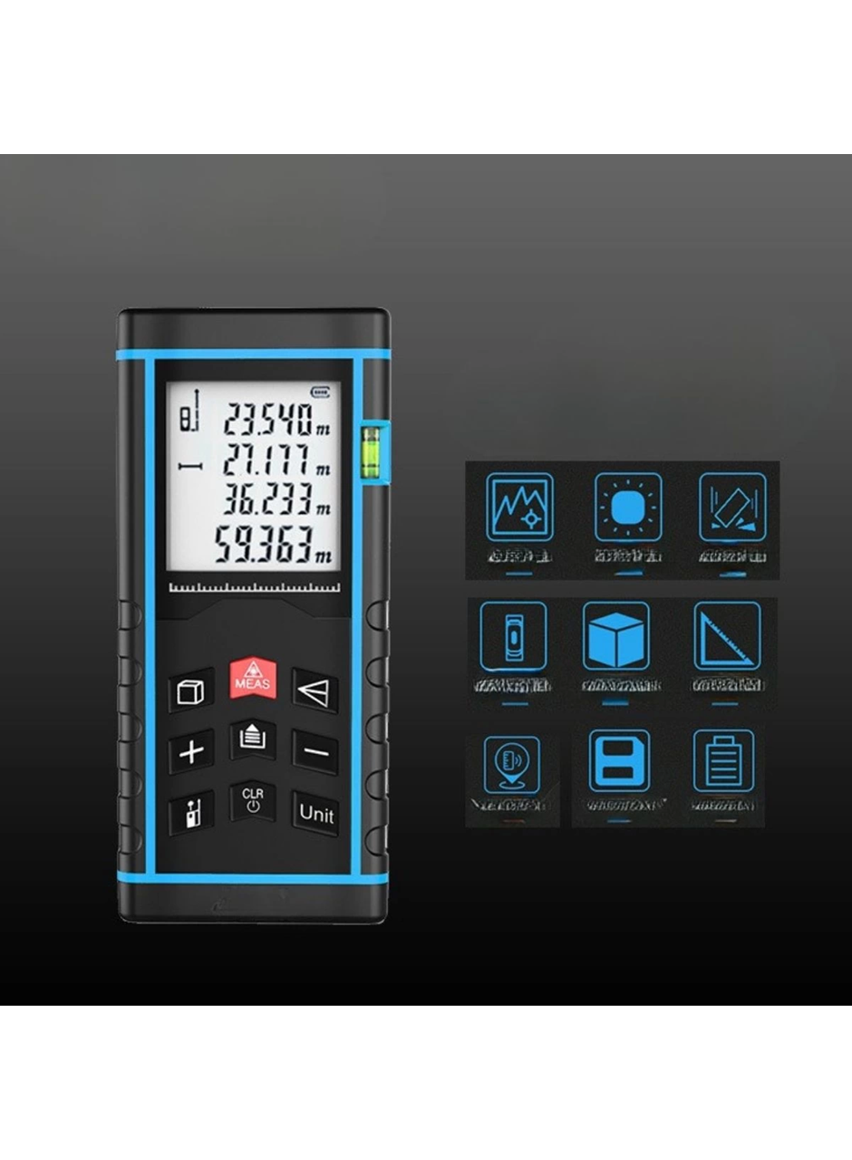 Profesyonel 40 Metre Dijital Lazer Metre Ölçer LCD Ekran, Su Terazili, Alan Hacim, Pisagor Hesaplama ve 20 Kayıt Hafızası (